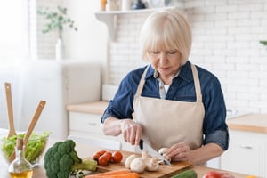 Senior women cooking 