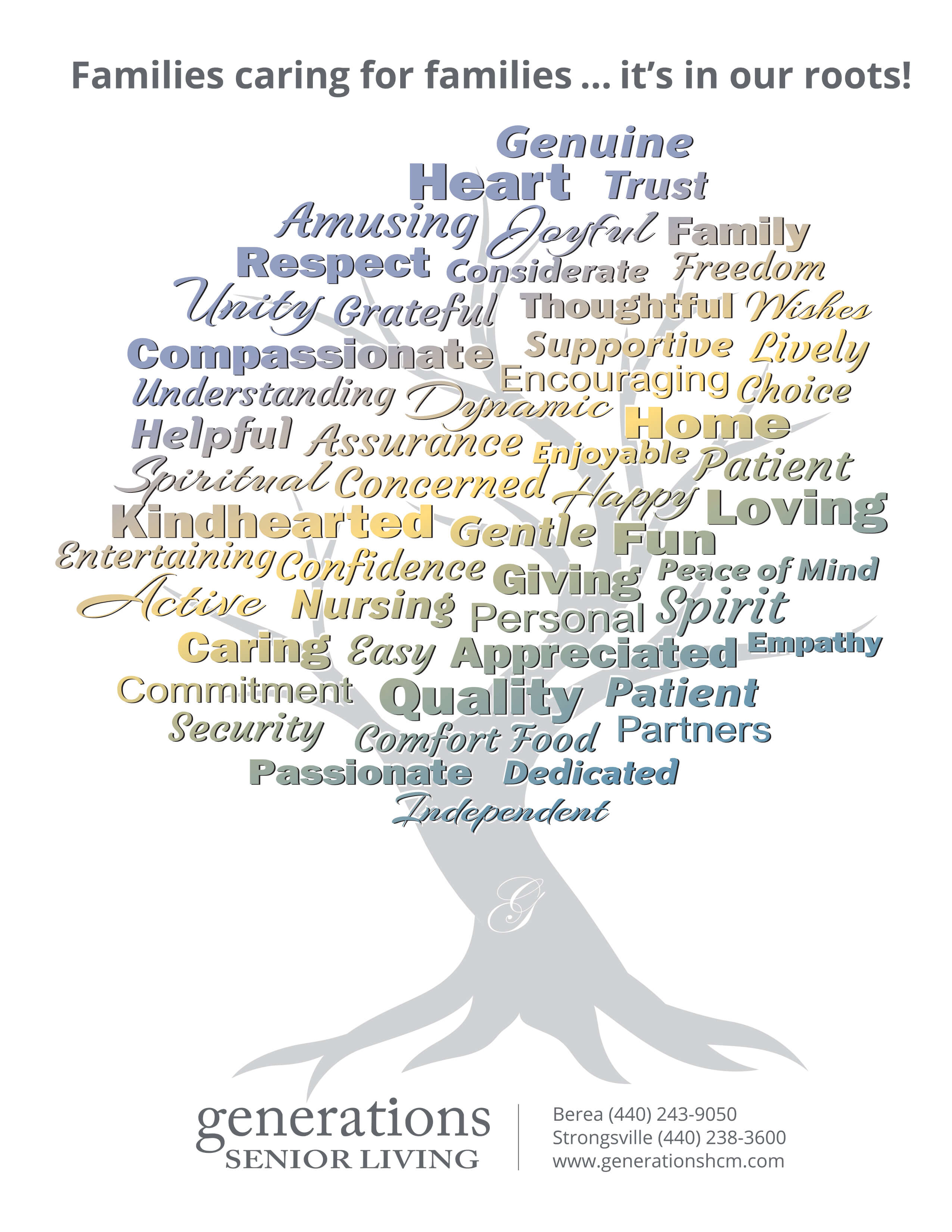 Generations Senior Living Word Tree