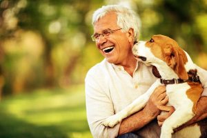Pet Care Tips for Seniors - Man with Beagle Dog