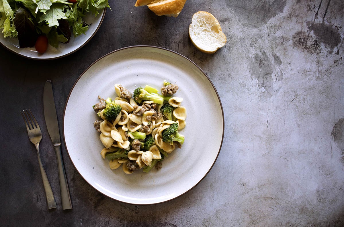 Italian Sausage Broccoli Orecchiette Pasta