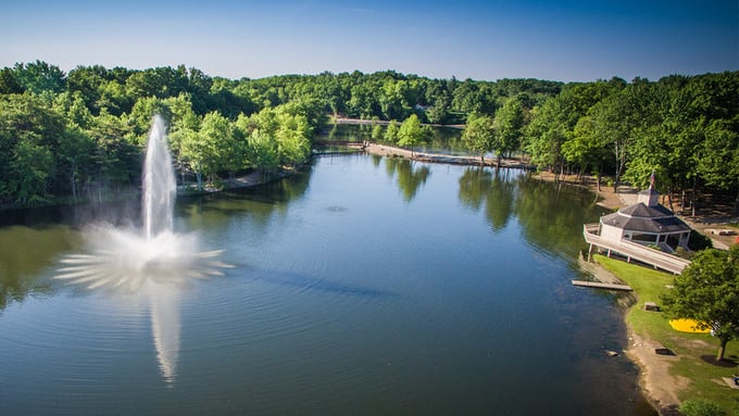 Arial photo of Coe Lake at Generations Senior Living of Berea in Berea, Ohio