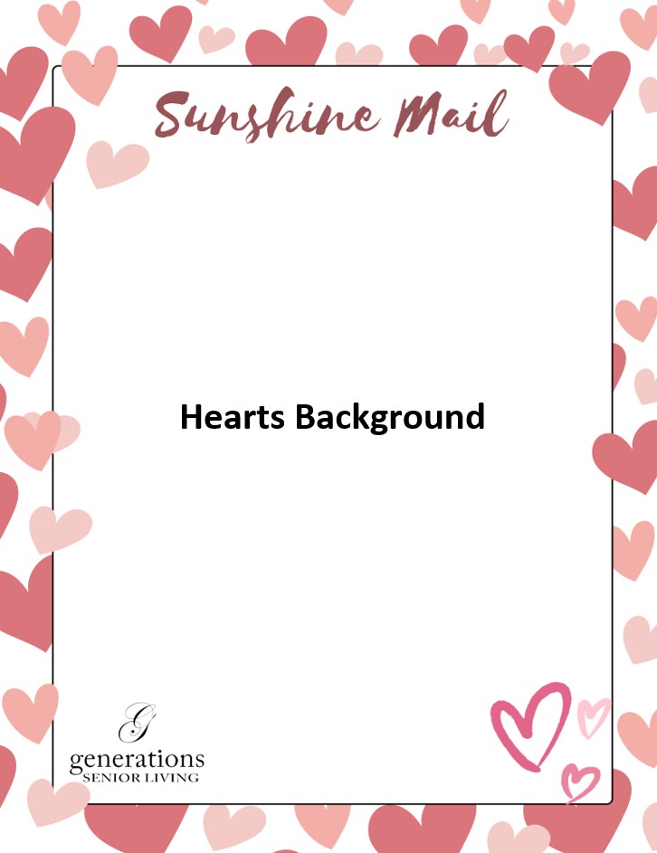 Letter stationary with red and pink hearts in the background